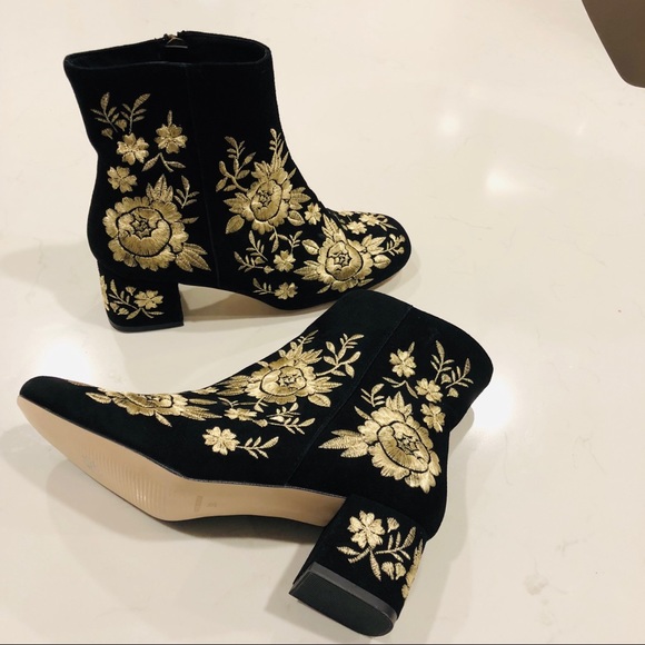 Johnny Was Retro Metallic Embroidered Booties - Picture 3 of 8